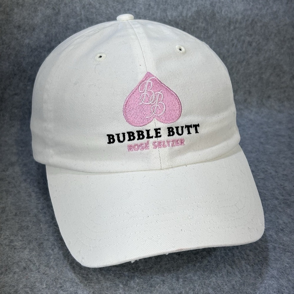Bubble Butt Rose Seltzer Dad Hat Strapback‎ White Pink Embroidered Cap